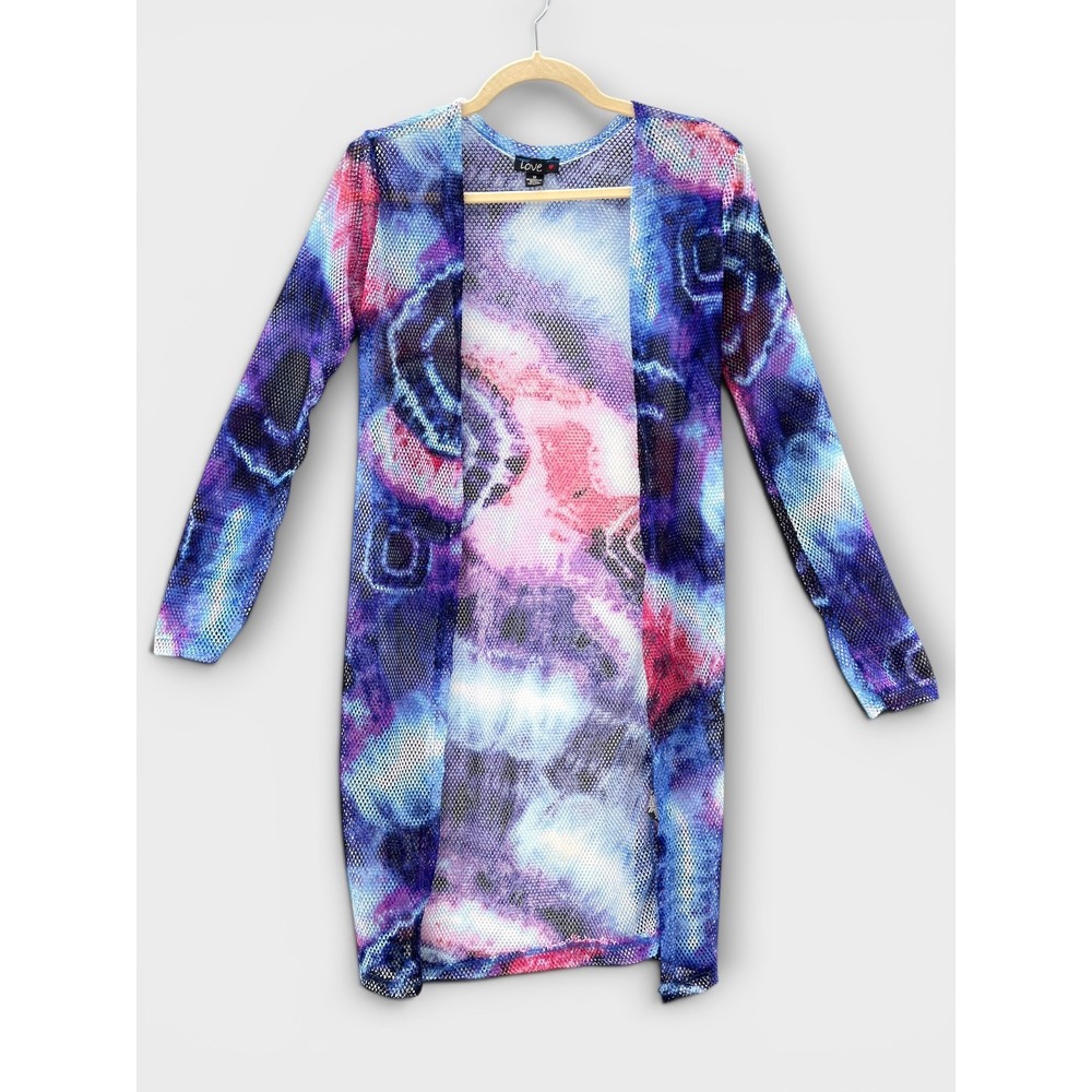 2000s Y2K Mesh Cardigan Cyber Fairycore Festival Layer M Psychedelic Summer Rave